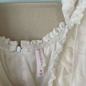 Xhiliration Off-Shoulder White Dress